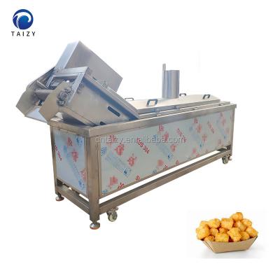 China Automatic Continuous Frying Snack Fried Polenta French Tofu Fry Fried Chicken Deep Fryer Frying Machine for sale