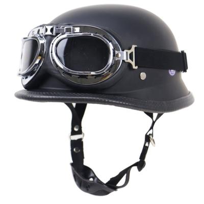 China German Retro Locomotive Classic Half Covered Motorcycle Half Helmet Outdoor Bicycle Riding Helmet With Glasses for sale