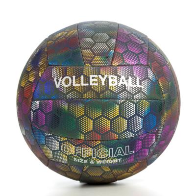 China Hot Selling PU Amazone Soft Touch Size 5 Volleyball Official Reflective Luminous Volleyball Soft Beach Light Volleyball For Outdoor Beach Games for sale