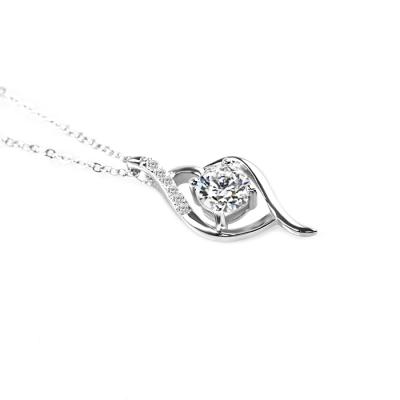 China Custom Pendant 18k White Gold Plated Loose Synthetic Moissanite Pendant CLASSIC for sale