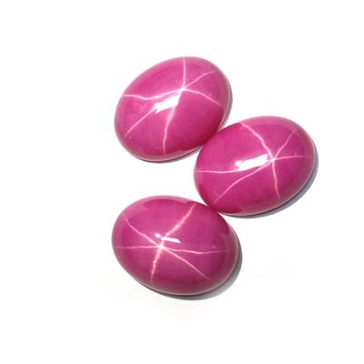 China 3A Resistance Factory Price High Temperature Synthetic Oval Star Ruby For Jewelry for sale