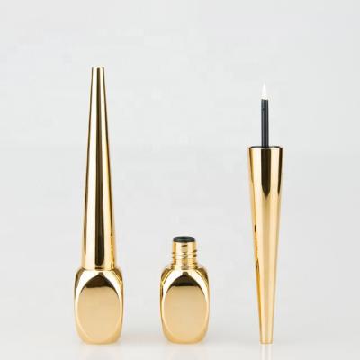 China Cosmetics Eyelash Serum Bottle Metal Gold Eyeliner Tube 3ml Empty Eyeliner Containers for sale