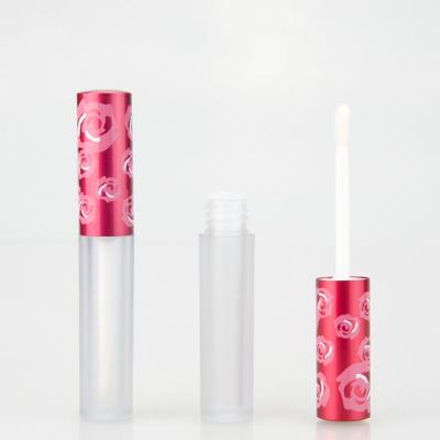 China Fashion lip gloss tube new style aluminum tube red mounted plastic lip gloss packaging tube for sale