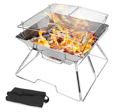 China Wholesale Outdoor Portable BBQ Grill Stainless Steel Easily Assembled Foldable BBQ Grill for sale