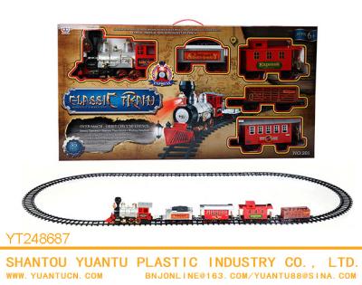 China Radio Control Toy Unique Popular Battery Operated Toy Music Smoking Railway Train Set With High Quality for sale