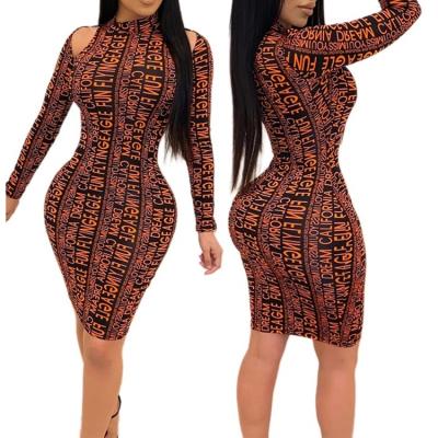 China Wholesale Womens Plus Size Breathable Print Sheaths Long Bodycon Dresses for sale