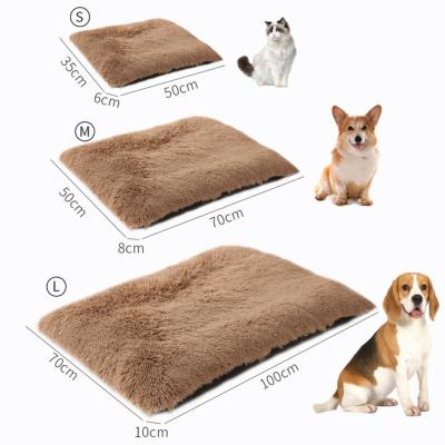 China Custom Breathable Cheap Wholesale Thickened Pet Plush Dog Kennel Cat Mat Winter Warm Removable And Washable Mat for sale