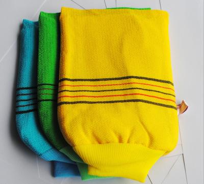 China korea softest 100% cotton hammam scrub glove /viscose bath mitt for sale