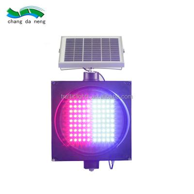 China New ABS Red and Blue Led Flashing Light Solar Powered Pedestrian Cross Traffic Light for sale