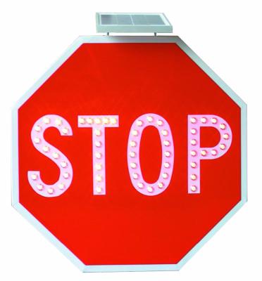 China Roadway Safety Signs Traffic Solar Warning Led Stop Sign Reflective Safety Signs for sale