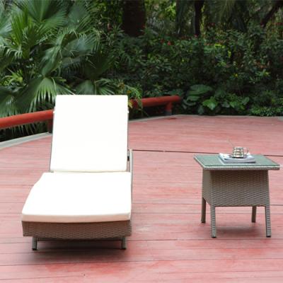 China Modern Fashionable Simple Folding Lounge Chair With Table And Footstool for sale