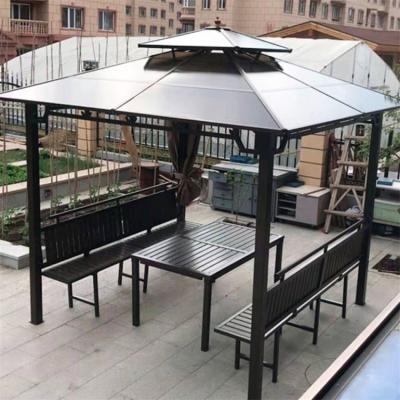 China Factory Directly Sell Outdoor Gazebo Garden Gazebo Gazebos Garden Metal Sun Panel Waterproof Four-Post Gazebo for sale