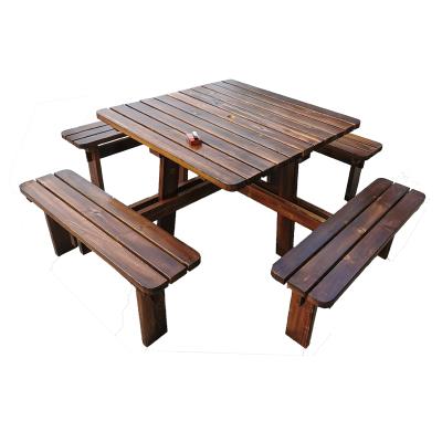 China Factory Direct Supply Durable Popular Style Outdoor Wooden Modern Garden Table And Chairs for sale