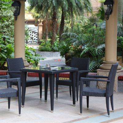 China Durable New Design Promotion Cheap Restaurant Furniture Aluminum PE Rattan Dining Chair Outdoor Garden Chairs for sale