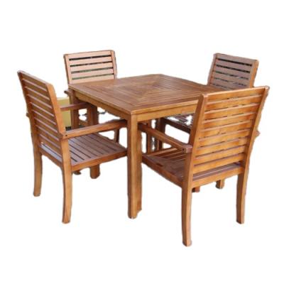 China Low Price Durable Hotel Restaurant Cafe Wooden Outdoor Garden Furniture Wooden Dining Chair for sale