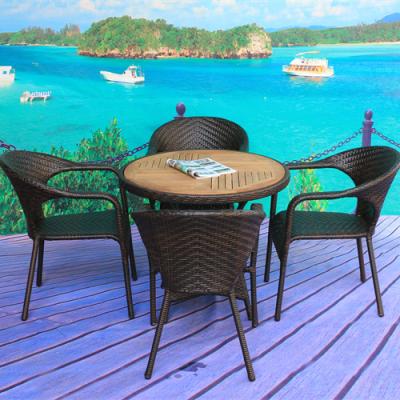 China Durable Outdoor Rust Proof Rattan Restaurant Patio Garden Furniture Wicker Office Chair Set With Coffee Table for sale