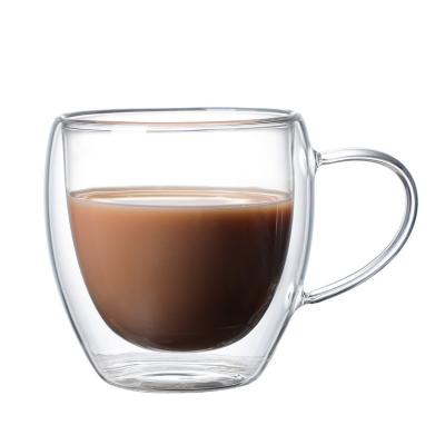 China Viable Factory China Coffee Mug Cheap Transparent Glass Tea Mug Directly With Handle for sale