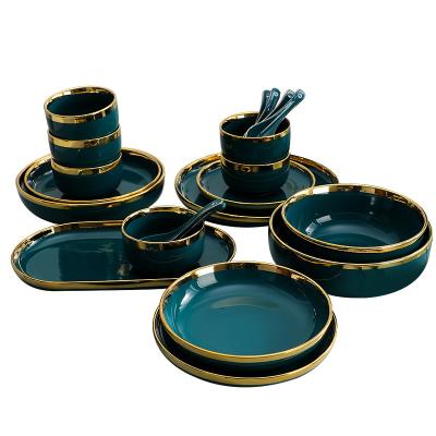 China Viable High Quality 18 Pieces Western Style Ceramic Dinnerware Set Dinner Set Ceramic Dishes Dinnerware Sets for sale