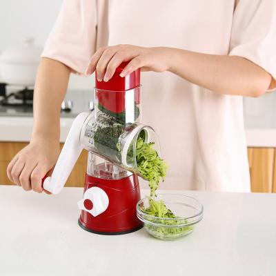 China Viable Bestsellers Three In One Drum Cleaver Stainless Steel Vegetable Cutter Mandoline Slicer For Kitchen Accessories for sale