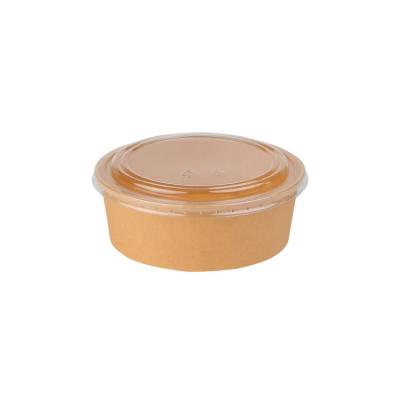 China Disposable ; Biodegradable; Recyclable Recyclable Salad Bowl New Eco Friendly Brown Kraft Paper Food Disposable Bowl With Lid for sale