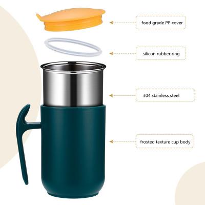 China Hot Selling Viable 400/550ml Double Wall Stainless Steel Travel Mug Wine Tumbler Beer Mug With Lid for sale