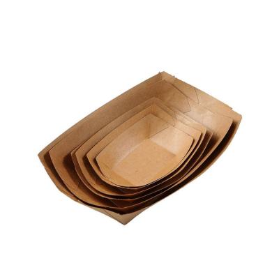 China Hot Selling Biodegradable Eco-Friendly Disposable French Fries Snack Tray Disposable Fast Food Tray Paper Food Wrapping Paper 10oz for sale