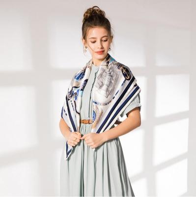 China Manufacturer ZIPIWEI Soft Elegant Luxury Chinese Famous Digital Printing Brand Big Square Silk Scarves For Women for sale