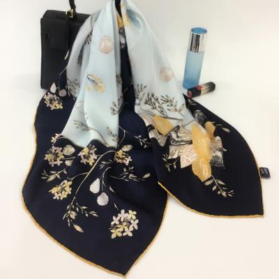 China Zipeiwin 90x90cm Soft Elegant Luxury Wholesale Digital Printed Silk Scarves Fit 100% Satin Italy Silk Scarf for sale