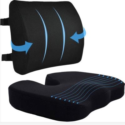 China Adjustable Memory Foam Seat Cushion and Lumbar Support Pillow for Car Washable Cover for sale