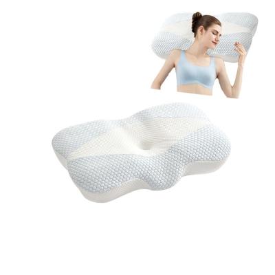 China Tencel Outer Cover Memory Foam Neck Pillow for Pain Relief and Orthopedic Support for sale