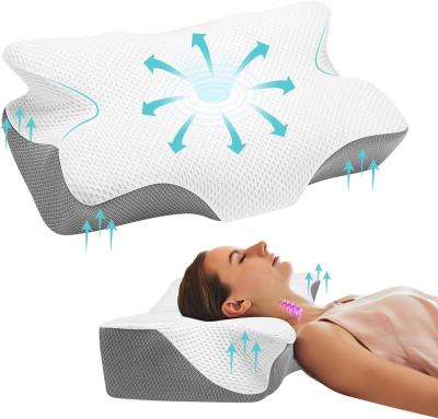 China Bed Sleeping Memory Foam Neck Pillow for Side and Stomach Sleepers Ergonomic Design for sale