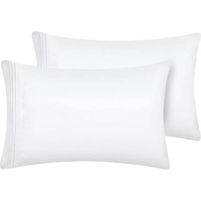 China Embroidered White Pillow Cases for Wedge Pillows Set of 2 Envelope Closure Not Included for sale