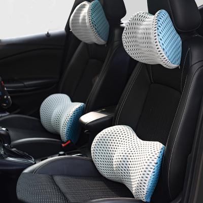 China Polyester / Cotton Memory Foam Car Headrest Lumbar Cushion for Healthy Back Support for sale