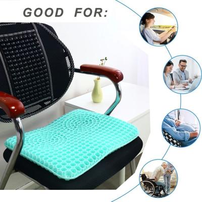 China Office Driver Cooling Tailbone Support Honeycomb Gel Seat Cushion with Non Slip Cover for sale