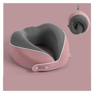 China Portable Travel Nap Airplane Seat Cushion Pillow with Memory Foam and Removable Cover for sale