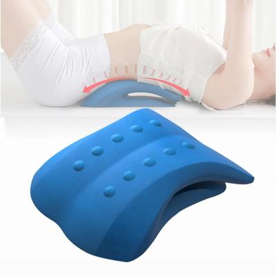 China Home Therapy Back Pain Relief Traction Pillow Lumbar Traction Back Stretcher With Cushion for sale