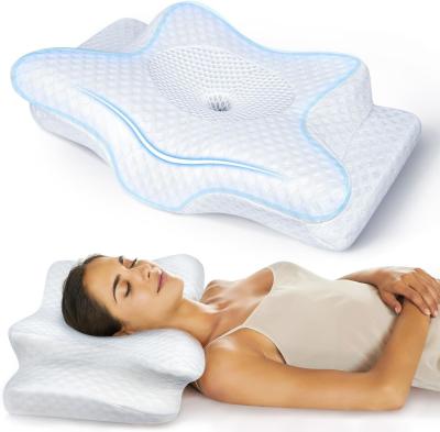 Chine Coussin cervical pour le cou et le soutien de l'épaule réglable en mousse de mémoire doux dormant sans odeur Contour ergonomique du cou à vendre