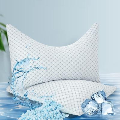 China Soft Bed Sleeping Pillow for Neck and Shoulder Pain Cooling with Ice Silk on One Side for sale