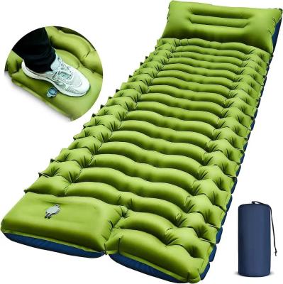 China Rectangle Camping Sleeping Pad with Built-in Foot Pump and Pillow Lightweight Design for sale