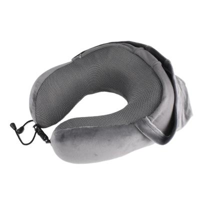 China Travelling Airplane Memory Foam U Shaped Pillow with Hat Sustainable Fashion Style for sale