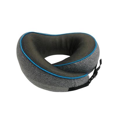 China Knitted Cotton Travel Neck Pillow Memory Foam Airplane Head Support Soft Airplane Pillow for sale