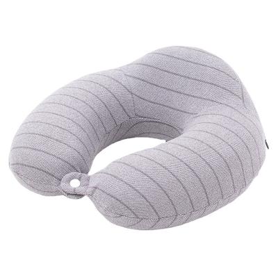 China Travel in Comfort with Memory Foam U-Shaped Neck Pillow and Eye-Catching Striped Design for sale