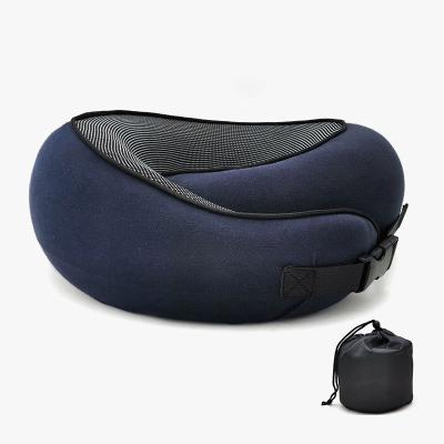 China U-shaped Memory Foam Airplane Neck Pillow Cooling Function 32*26*14cm Customized Bag for sale