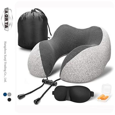 China Custom U-Shape Cervical Slow Rebound Memory Foam Airplane Travel Neck Rest Pillow for sale