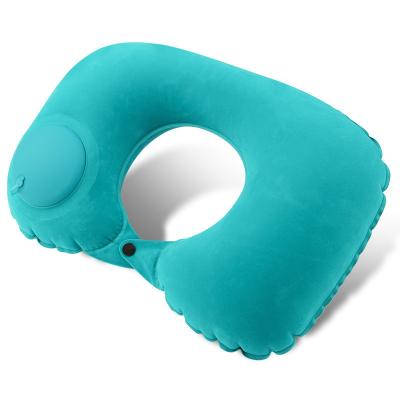 China Lightweight and Portable U-Shape Inflatable Travel Pillow 40*28*11cm for Car Headrest for sale