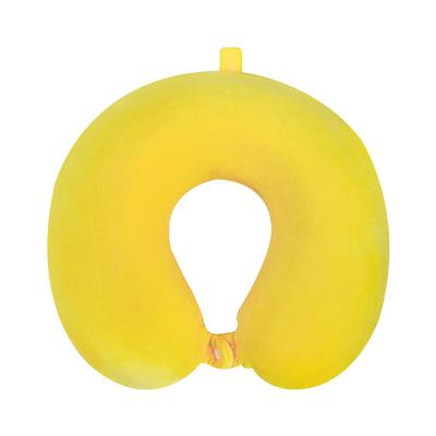 China 32*30*11cm U Shape Memory Foam Travel Pillow with Velboa Cover and Personalized LOGO for sale