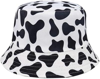 China Reversible Fisherman Cap Cow Print Pattern COMMON Bucket Hat Double Side Wear for sale