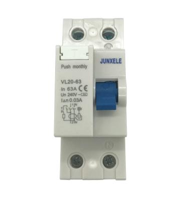 China VL20-63 F360 TYPE AC 2P 63A 30ma 100ma A TYPE RCD RCCB Circuit Breaker 500A (ln=25A for sale