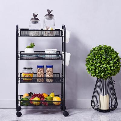 China High Quality 3-Layer Rolling Car Stainless Steel Bathroom Kitchen Storage Multifunctional Rack With Wheels for sale