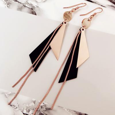 China Trendy Trendy Geometric Titanium Fashion Drop Earrings Steel Women for sale